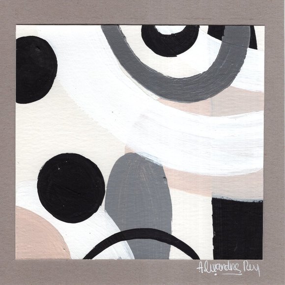 Set of three Geometric Abstract works on paper - Picture 3 of 5